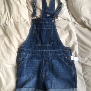 GAP denim short overalls